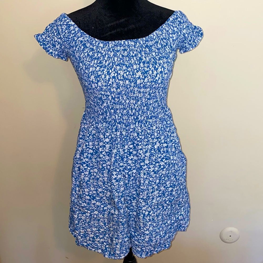 Blue Floral Summer/Spring Dress NWOT